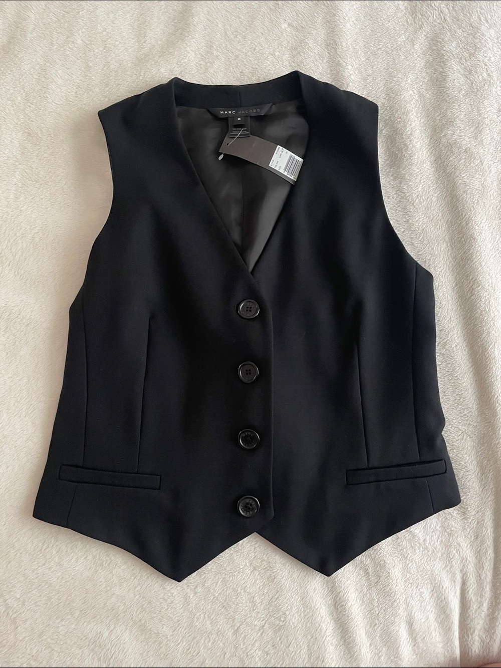 Marc Jacobs Black Sleek Button-Front Vest